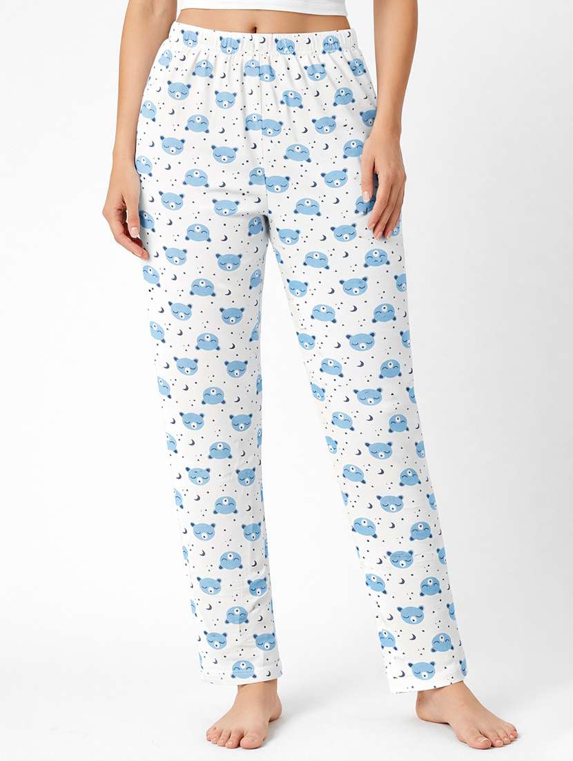 women printed mid rise lounge wear pajama - 22373500 -  Standard Image - 1