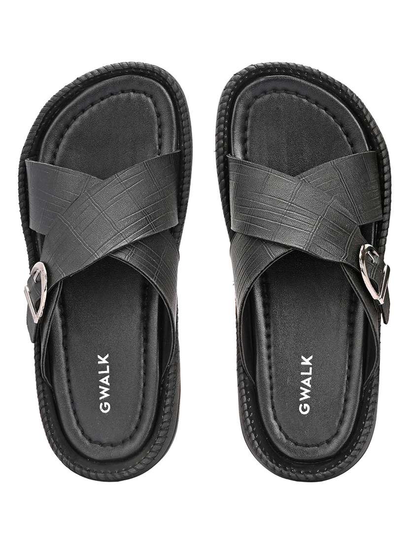 men textured slip on sandal - 22373517 -  Standard Image - 4
