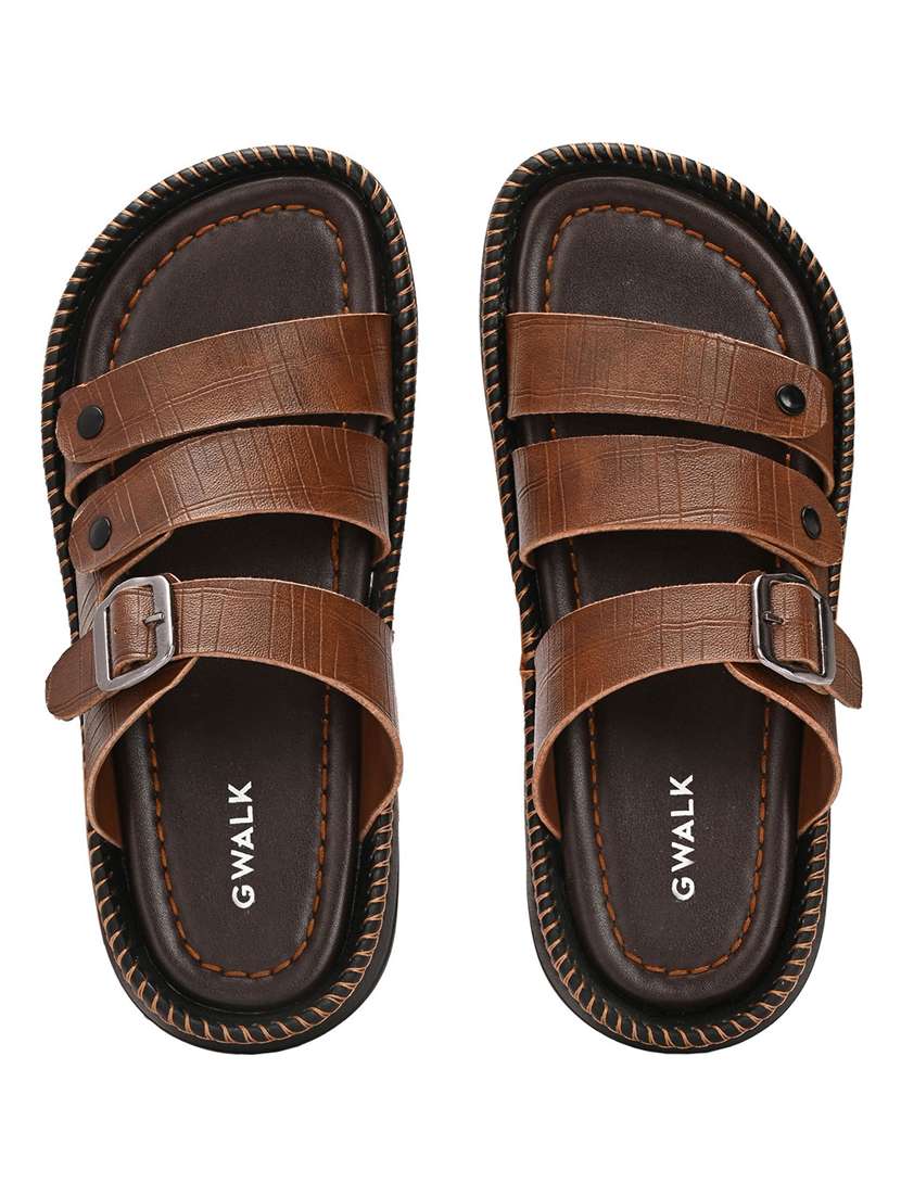 Men Textured Slip On Sandal - 22373522 -  Standard Image - 4