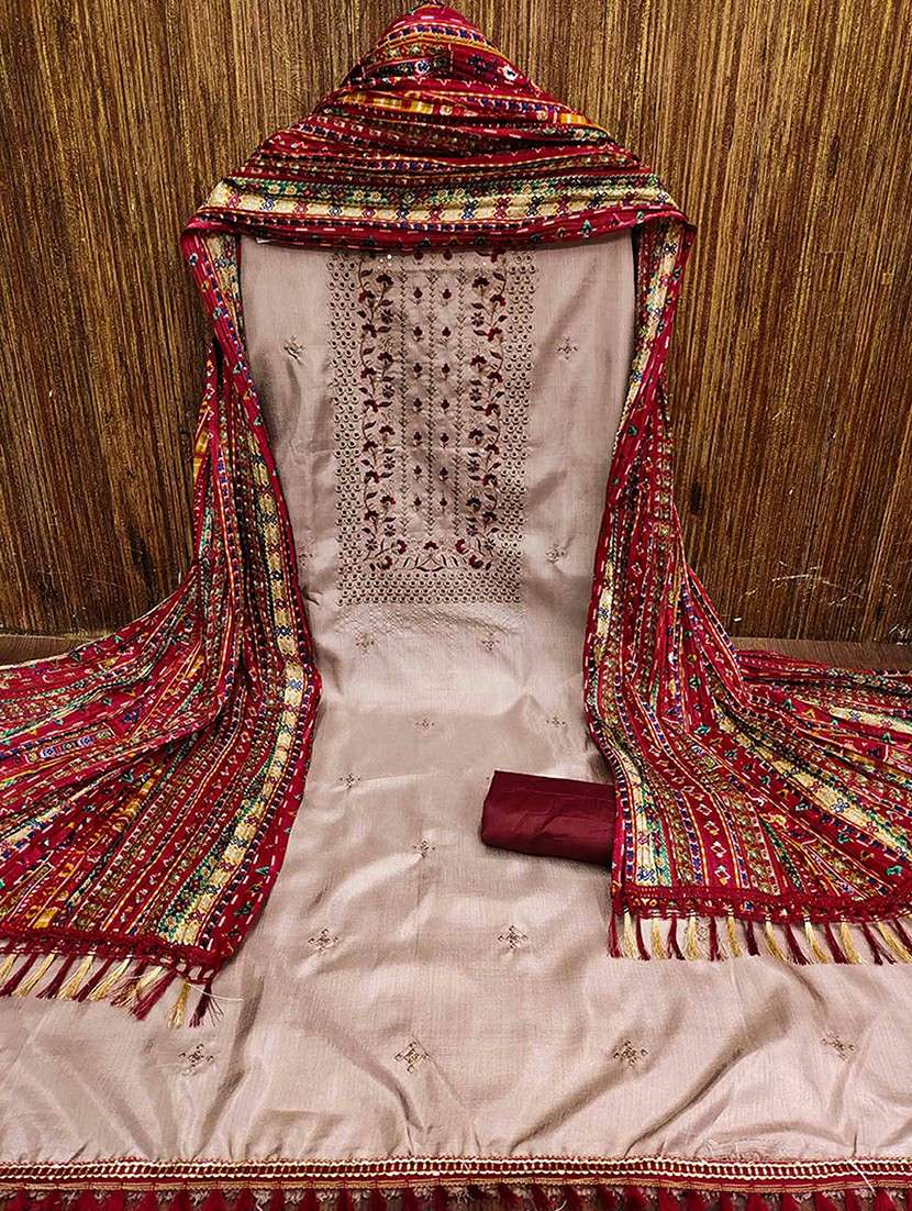 women solid with work unstitched suit set - 22373555 -  Standard Image - 1