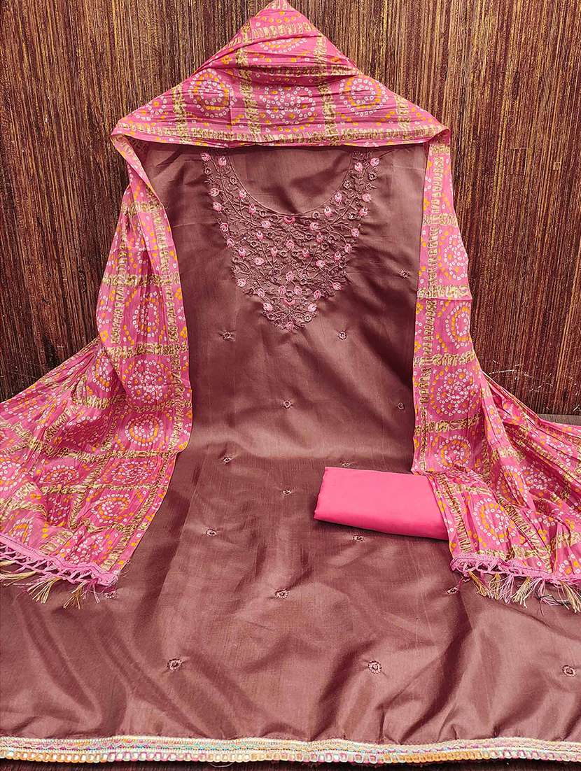 women solid with work unstitched suit set - 22373565 -  Standard Image - 1