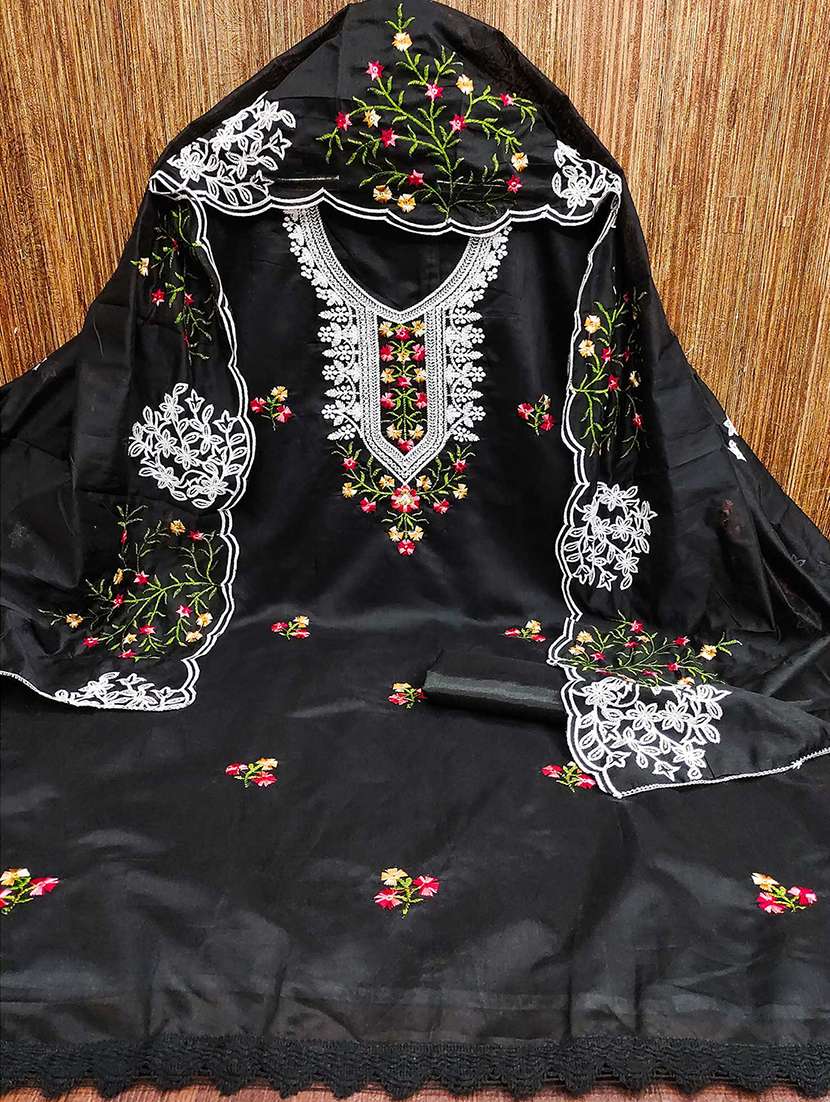 women solid with work unstitched suit set - 22373573 -  Standard Image - 1