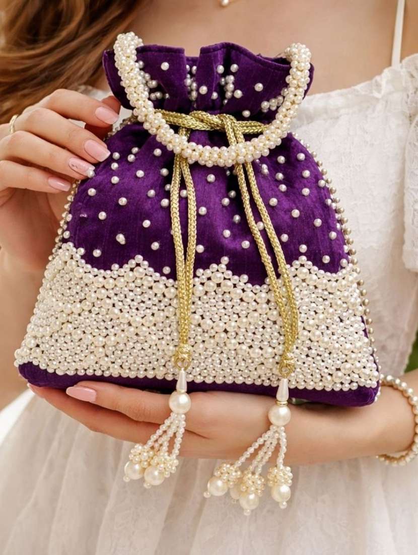 women embellished potli bag - 22373610 -  Standard Image - 1
