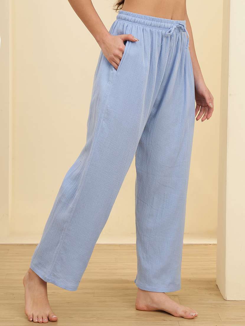 women solid mid rise lounge wear pajama - 22373621 -  Standard Image - 1