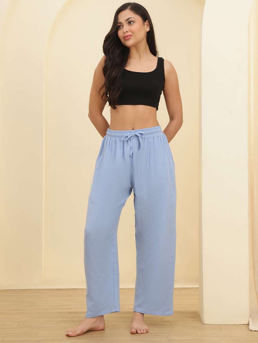 women solid mid rise lounge wear pajama - 22373621 -  Standard Image - 4
