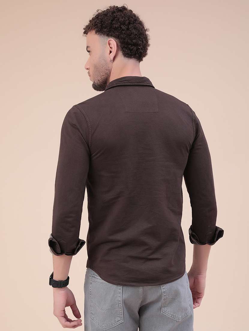 men solid long sleeve slim fit casual shirt - 22373746 -  Standard Image - 4