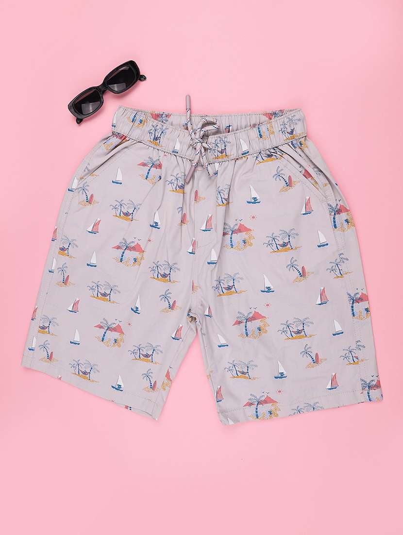 boys printed mid rise regular shorts - 22374068 -  Standard Image - 1