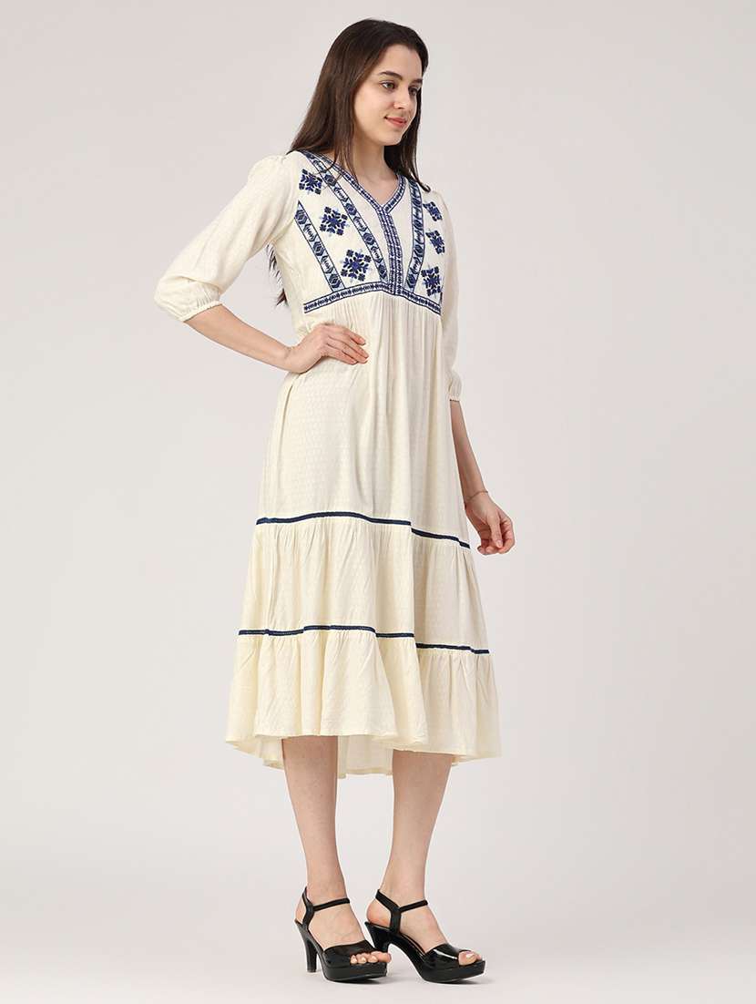 off white cotton tiered  dress - 22374086 -  Standard Image - 4