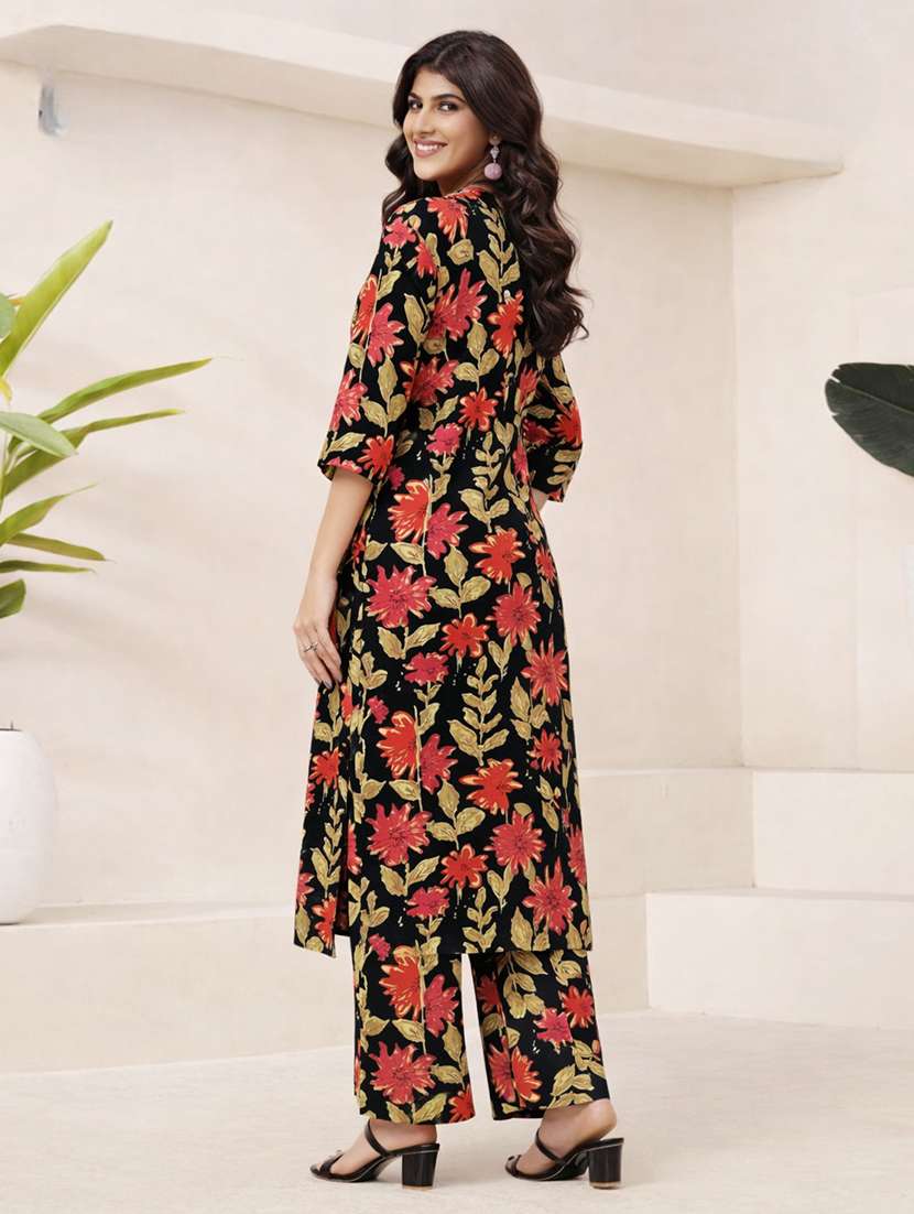 women floral three quarter sleeve ethnic co-ord set - 22374134 -  Standard Image - 1