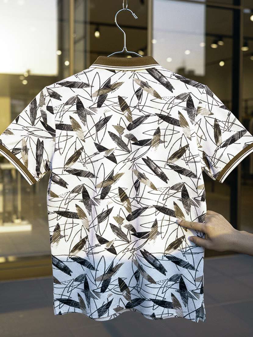 women printed short sleeve oversized polo t-shirt - 22374167 -  Standard Image - 4