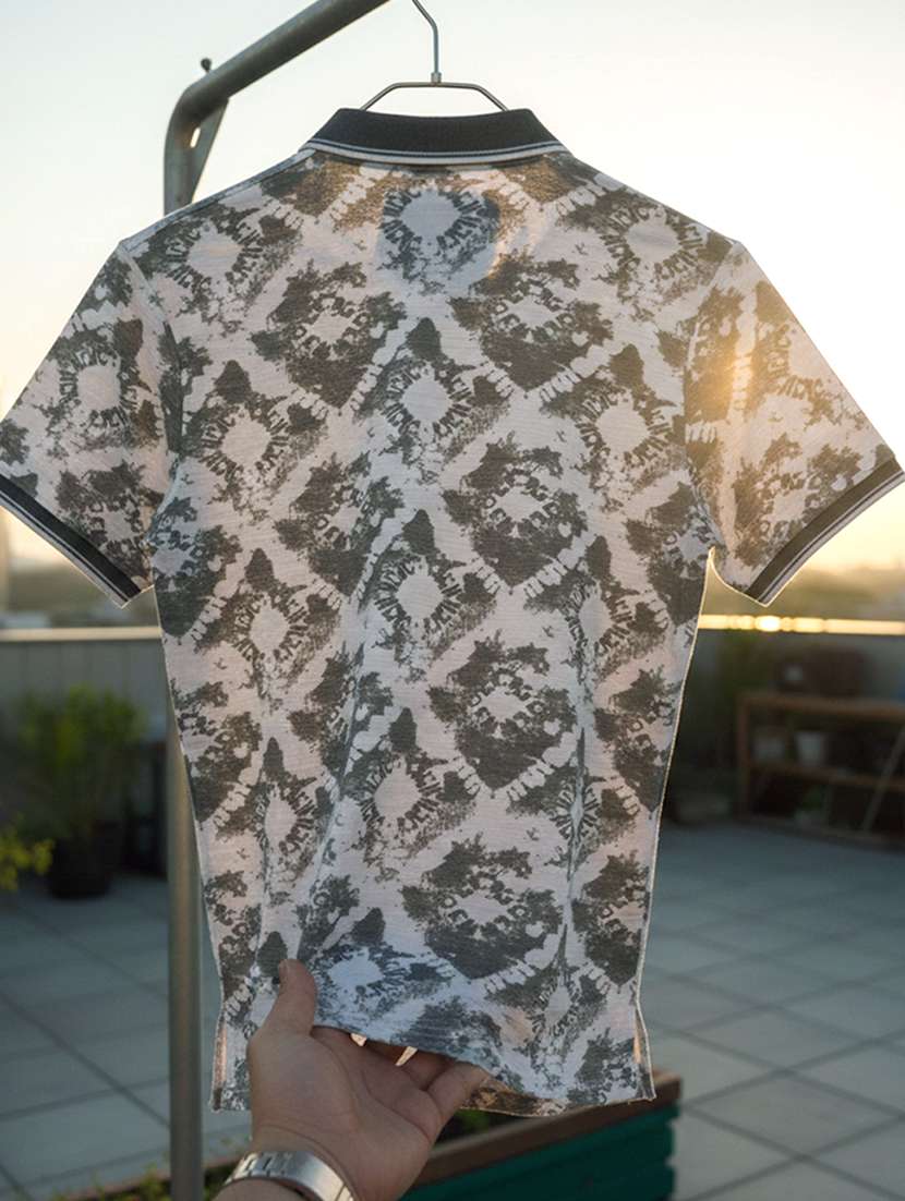 women printed short sleeve oversized polo t-shirt - 22374168 -  Standard Image - 4