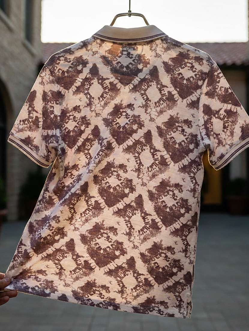 women printed short sleeve oversized polo t-shirt - 22374172 -  Standard Image - 4