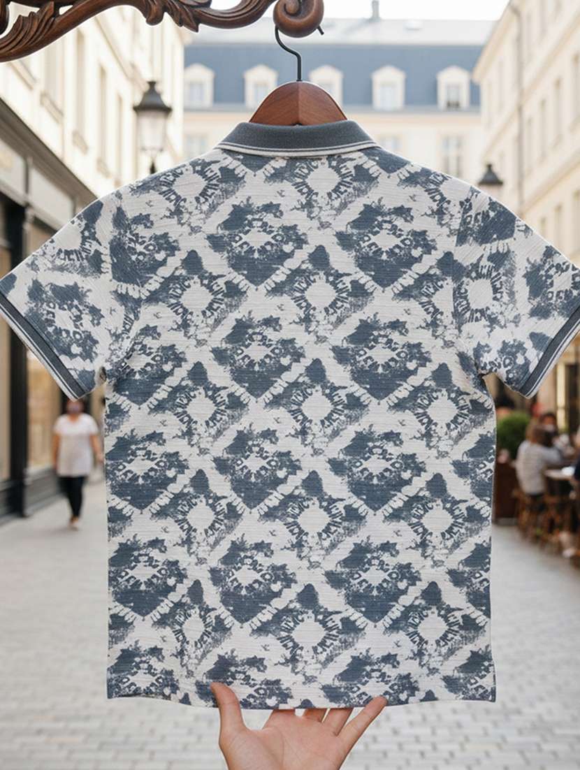 women printed short sleeve oversized polo t-shirt - 22374173 -  Standard Image - 4