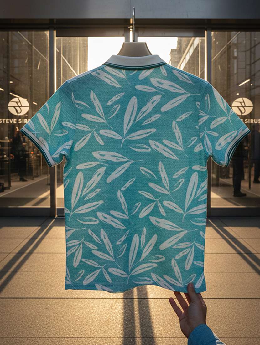 women printed short sleeve oversized polo t-shirt - 22374175 -  Standard Image - 4