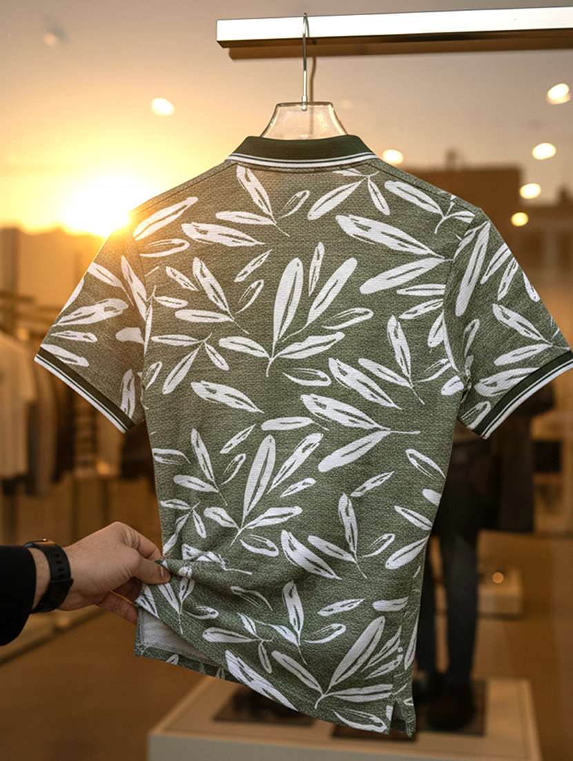 women printed short sleeve oversized polo t-shirt - 22374177 -  Standard Image - 4