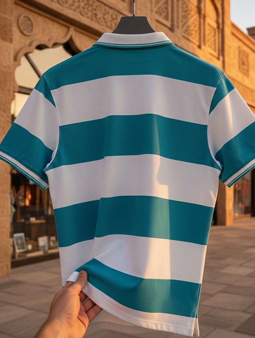 women striped short sleeve oversized polo t-shirt - 22374181 -  Standard Image - 4