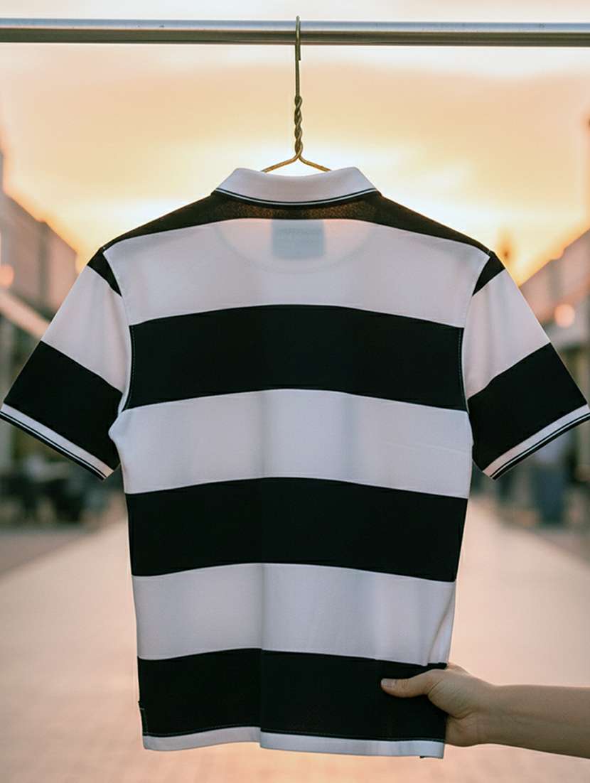 women striped short sleeve oversized polo t-shirt - 22374183 -  Standard Image - 4