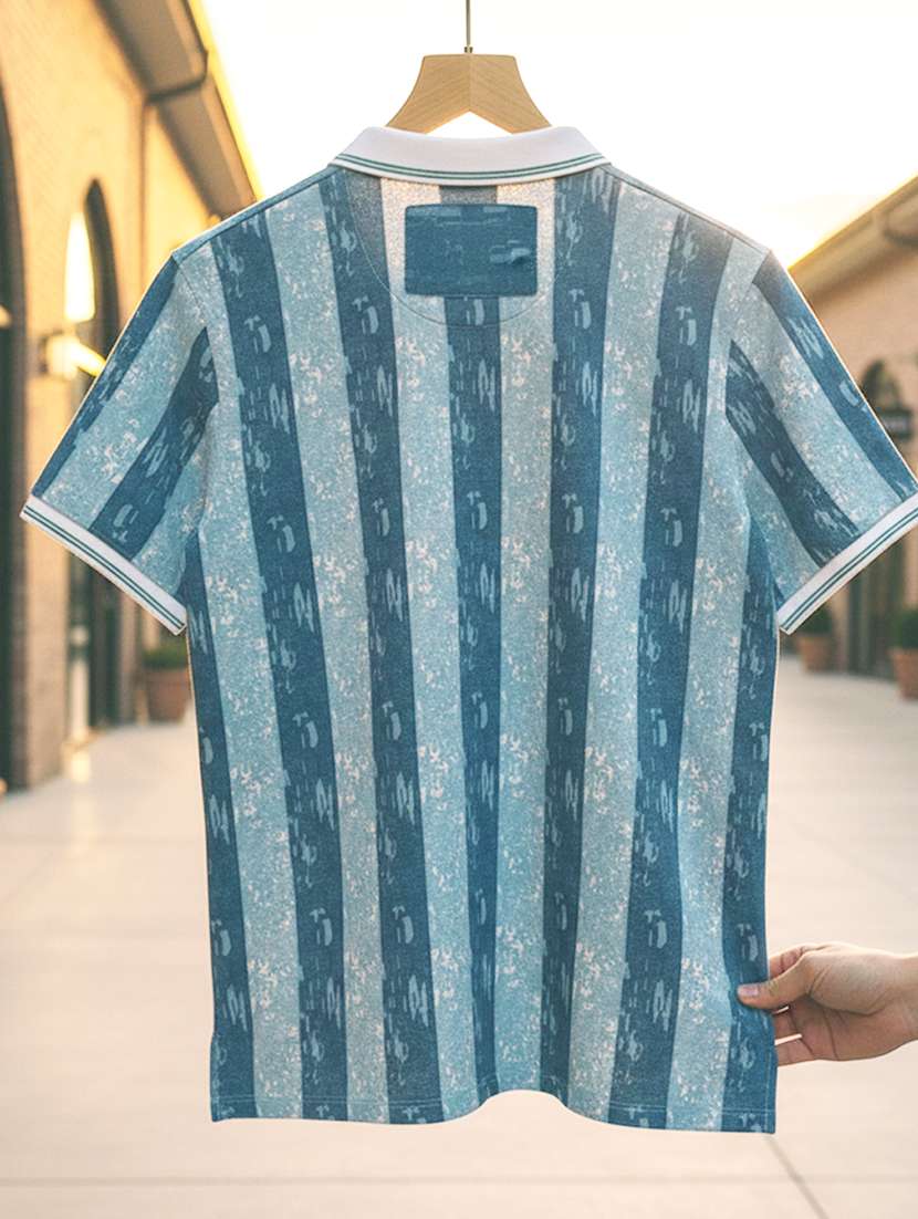 women striped short sleeve oversized polo t-shirt - 22374185 -  Standard Image - 4