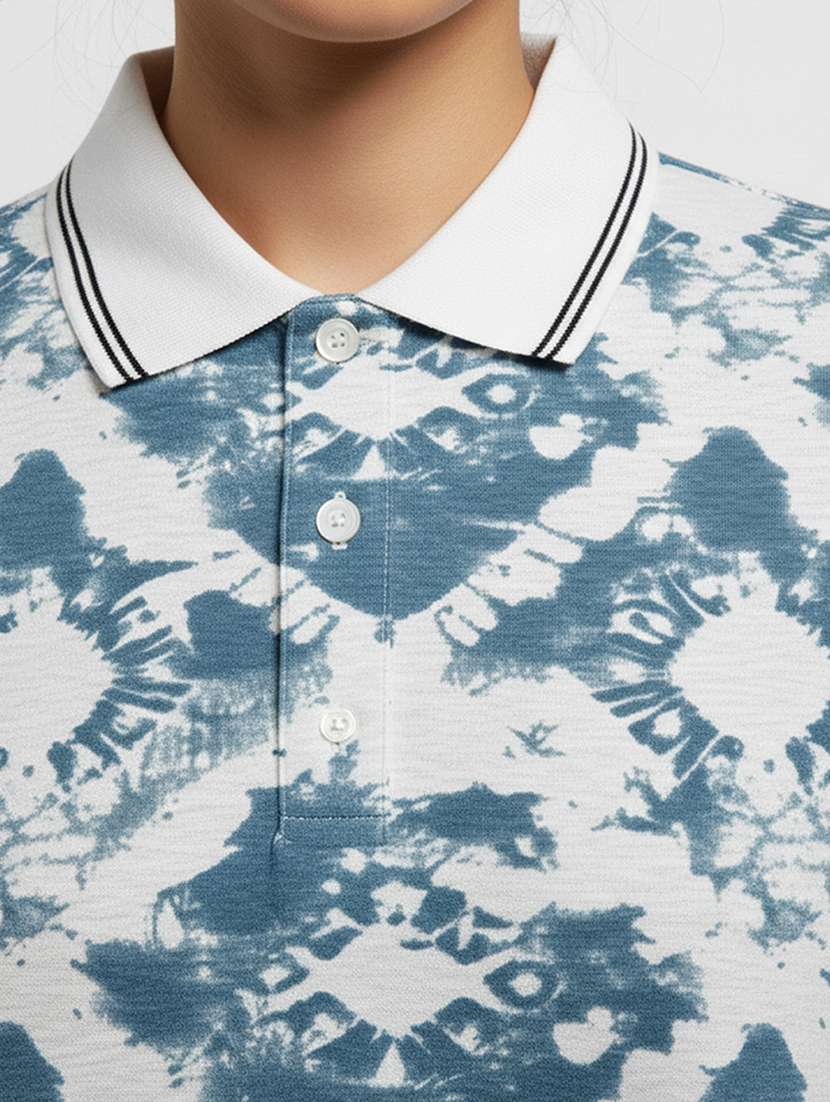 women printed short sleeve oversized polo t-shirt - 22374189 -  Standard Image - 4