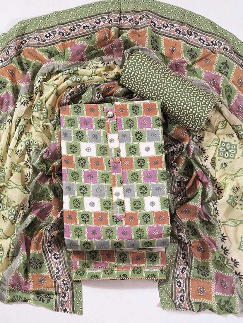 green salwar women printed unstitched suit setunstitched suit