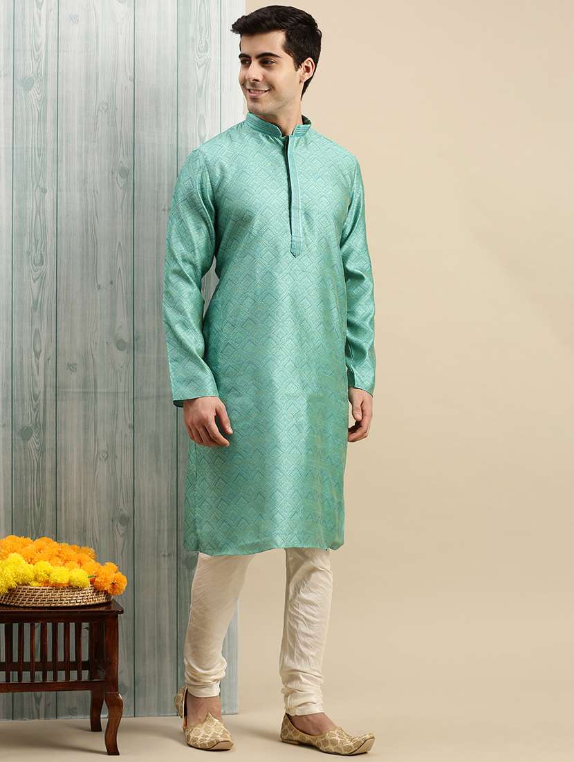 men self design kurta and churidar set - 22374271 -  Standard Image - 4