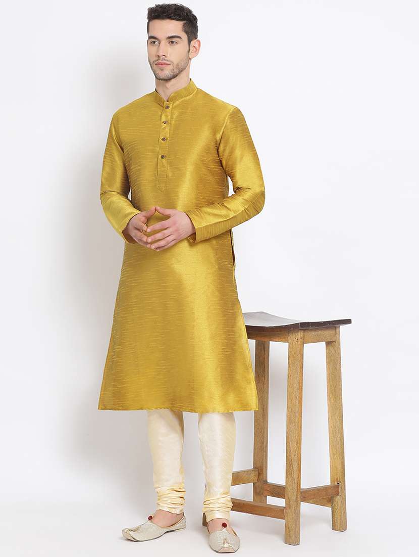 men long sleeve kurta and churidar set - 22374275 -  Standard Image - 4