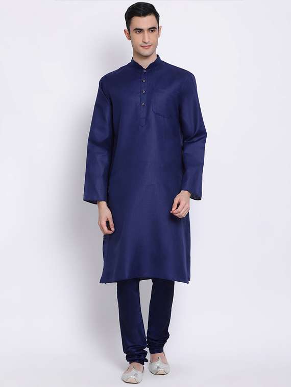 men solid kurta and churidar set - 22374288 -  Standard Image - 1