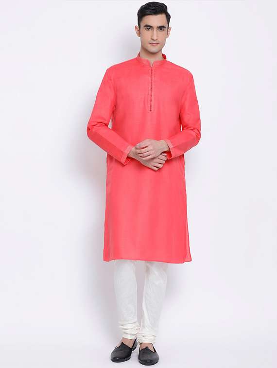 men long sleeves kurta and churidar set - 22374303 -  Standard Image - 4