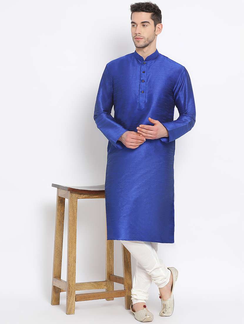 men solid kurta and churidar set - 22374361 -  Standard Image - 4