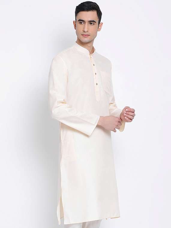 men solid kurta and churidar set - 22374420 -  Standard Image - 1