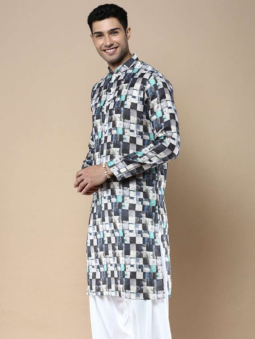men mandarin neck long sleeve kurta - 22374515 -  Standard Image - 1