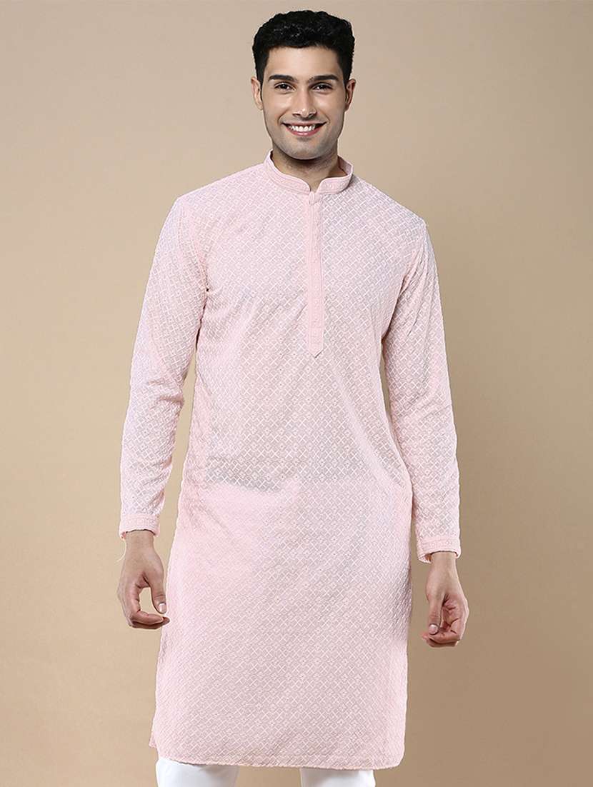 men mandarin neck long sleeve kurta - 22374524 -  Standard Image - 1