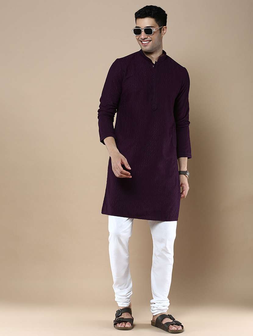 men self design kurta and churidar set - 22374544 -  Standard Image - 4