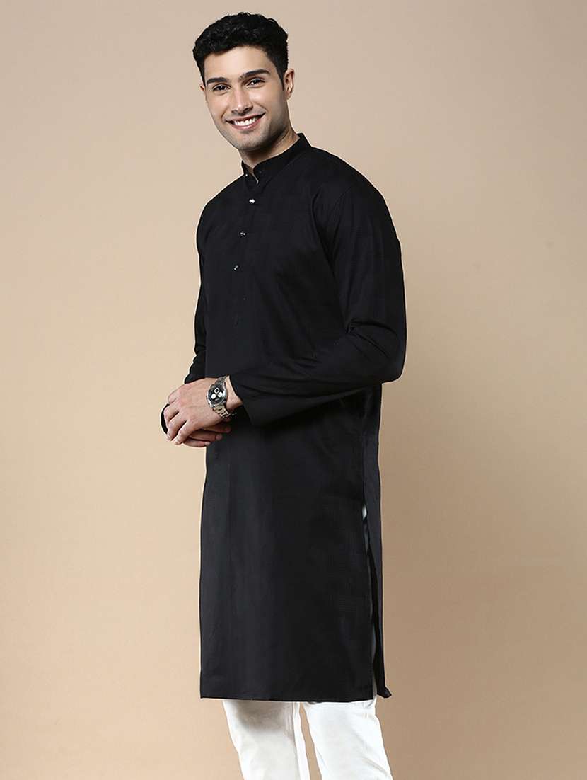 men mandarin neck long sleeve kurta - 22374546 -  Standard Image - 1