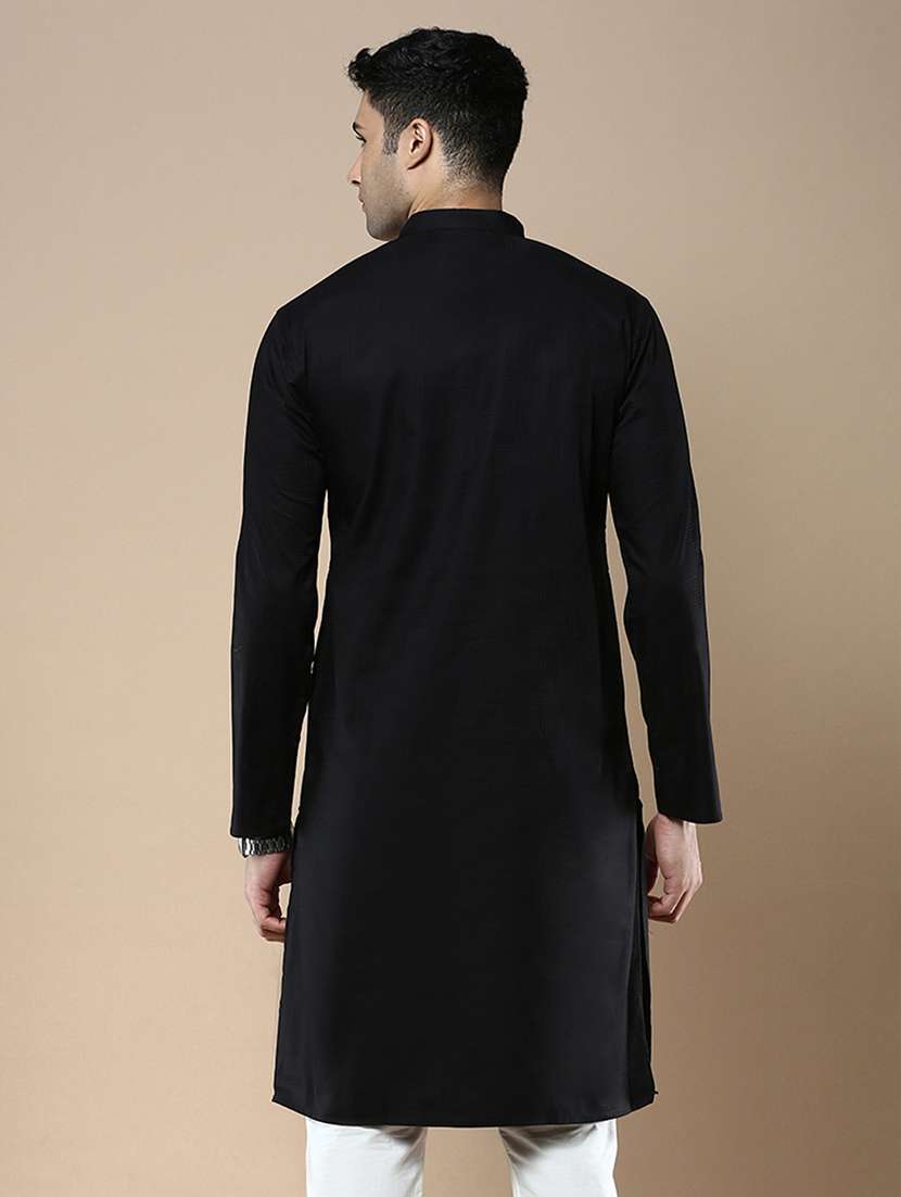 men mandarin neck long sleeve kurta - 22374546 -  Standard Image - 4