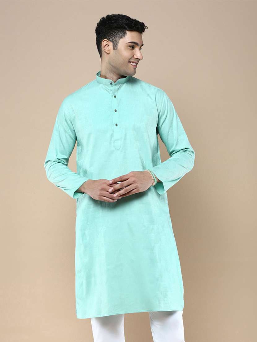 men mandarin neck long sleeve kurta - 22374548 -  Standard Image - 1