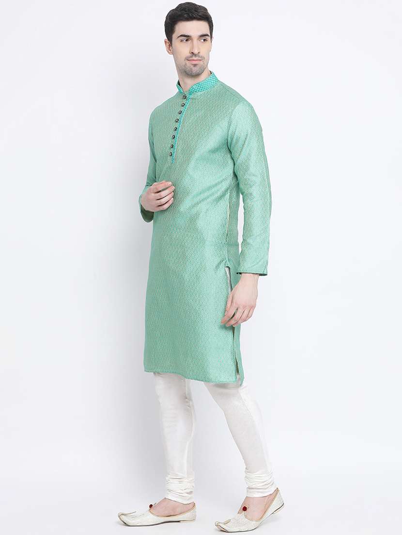 men long sleeve kurta and churidar set - 22374817 -  Standard Image - 1