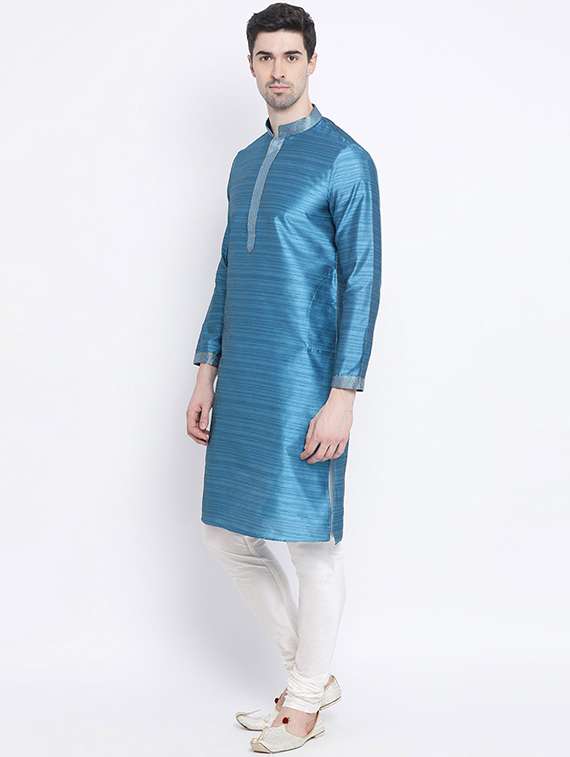 men long sleeve kurta and churidar set - 22374829 -  Standard Image - 1