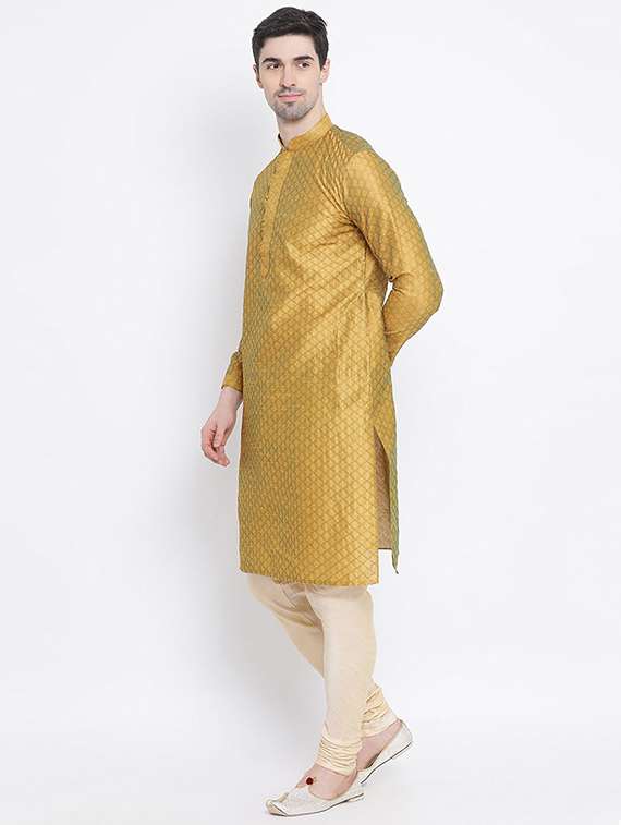 men long sleeve kurta and churidar set - 22374839 -  Standard Image - 1