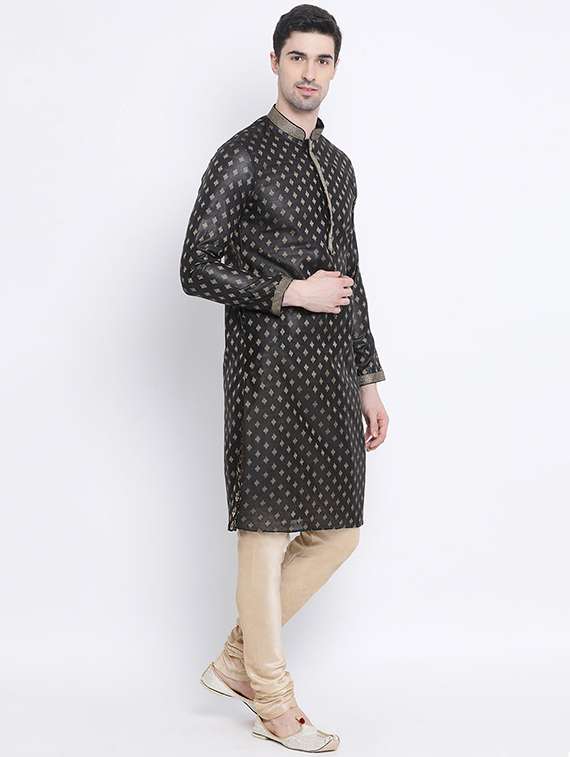 men long sleeve kurta and churidar set - 22374886 -  Standard Image - 1