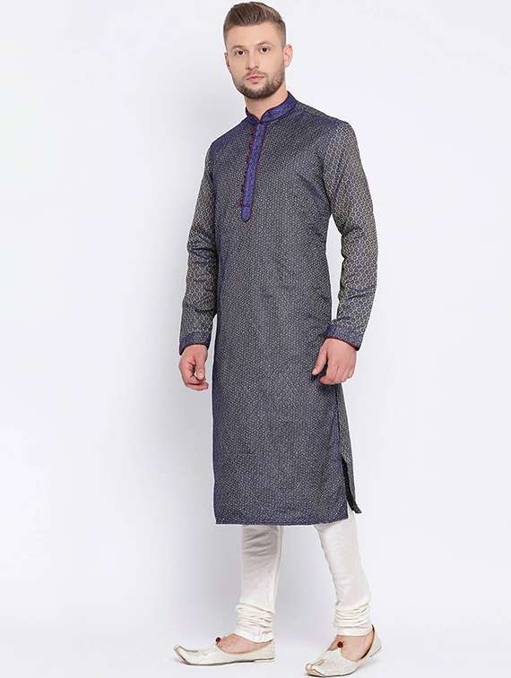 men long sleeves kurta and churidar set - 22374910 -  Standard Image - 1