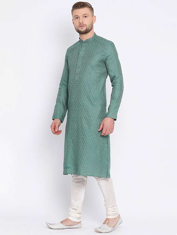 men self design kurta and churidar set - 22374915 -  Standard Image - 1