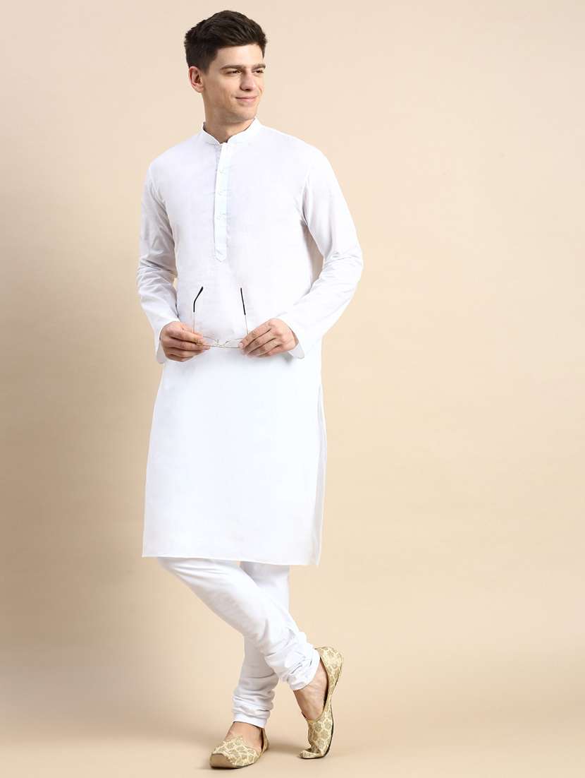 men long sleeves kurta and churidar set - 22374926 -  Standard Image - 4