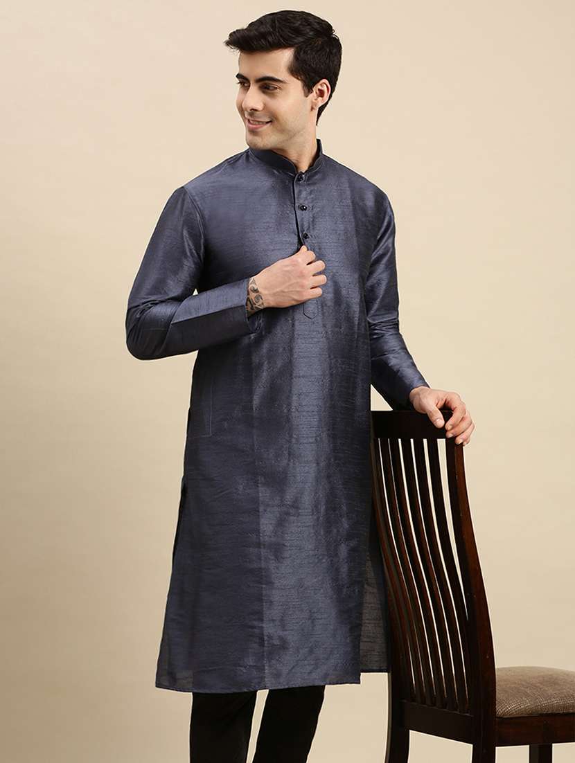 men long sleeve kurta and pyjama set - 22374966 -  Standard Image - 1