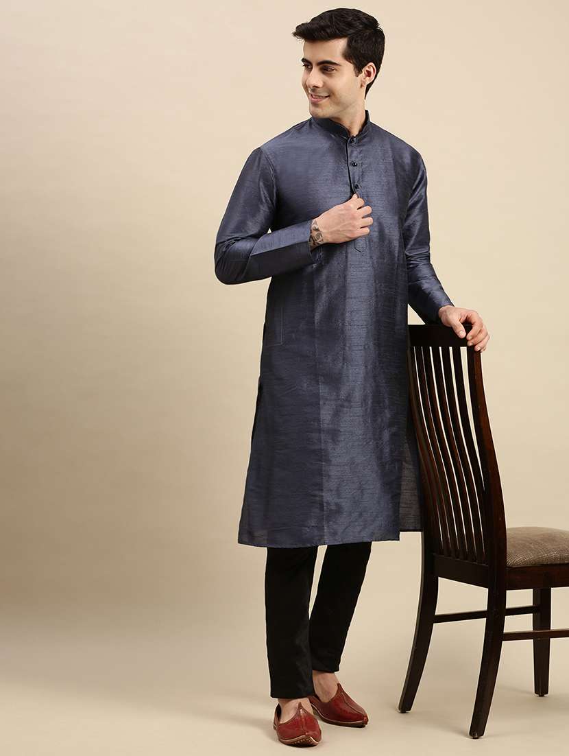 men long sleeve kurta and pyjama set - 22374966 -  Standard Image - 4