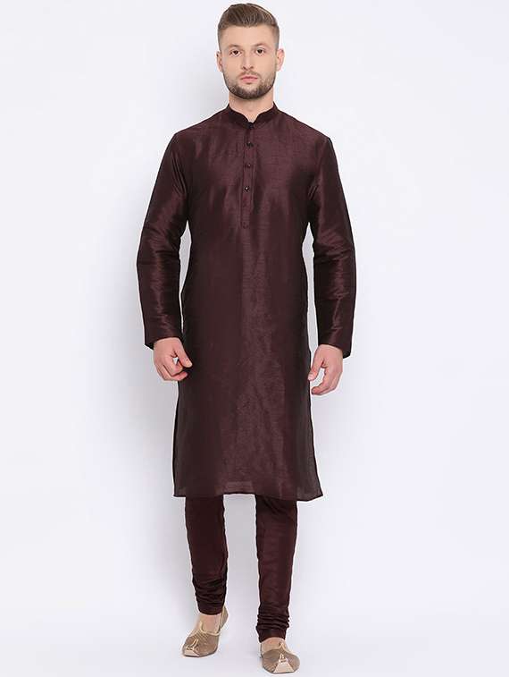 men long sleeve kurta and churidar set