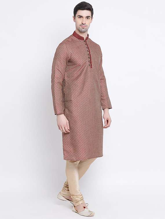 men long sleeve kurta and churidar set - 22374995 -  Standard Image - 1