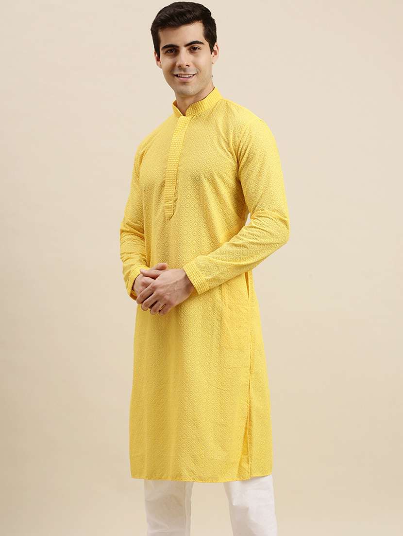 men self design kurta and churidar set - 22375017 -  Standard Image - 1