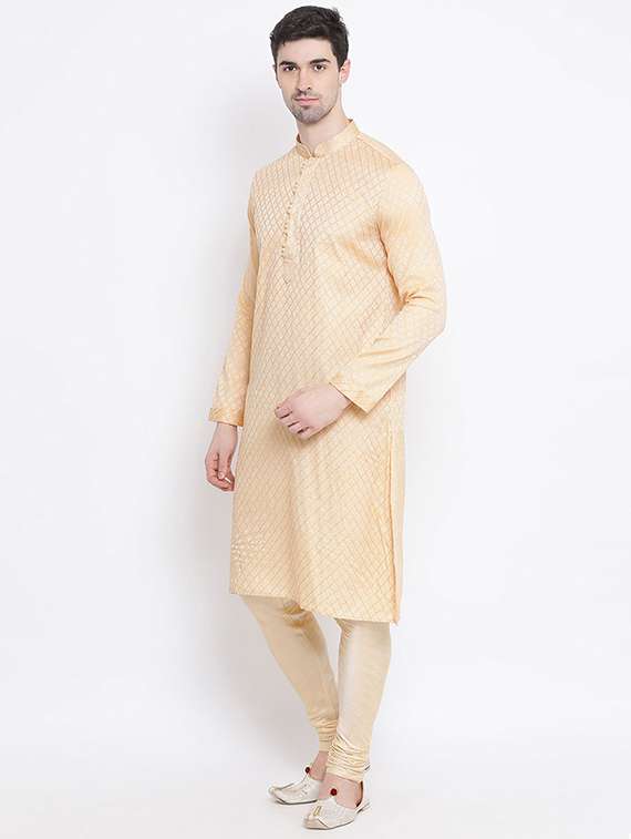 men self design kurta and churidar set - 22375022 -  Standard Image - 1