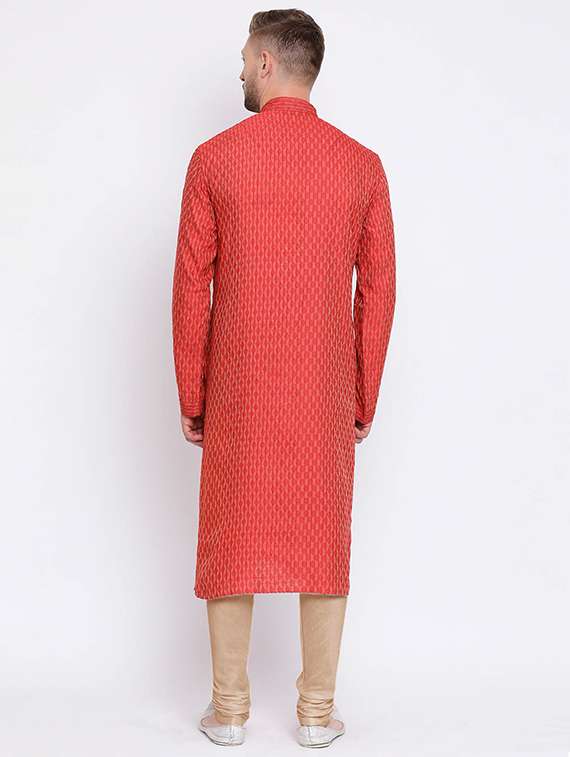 men long sleeve kurta and churidar set - 22375047 -  Standard Image - 1